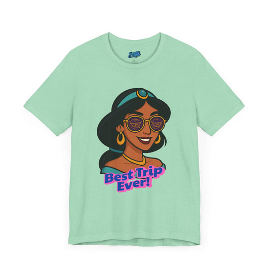 disney jasmine best trip ever! on a mint green shirt