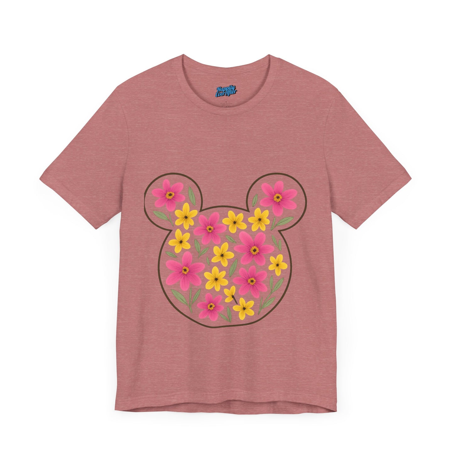 Floral Mickey Mouse Tee, Cute Graphic T-Shirt, Disney Inspired