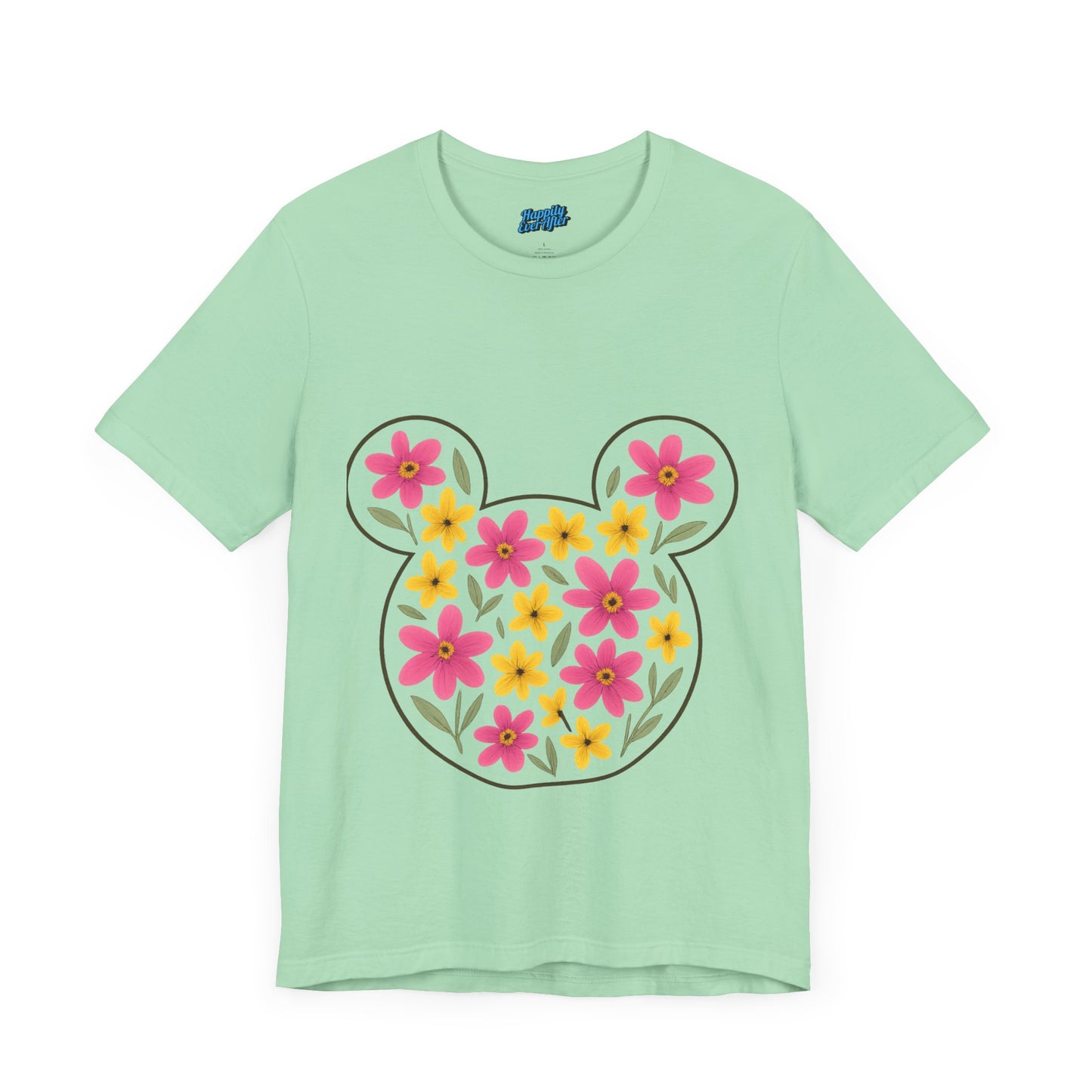 Floral Mickey Mouse Tee, Cute Graphic T-Shirt, Disney Inspired