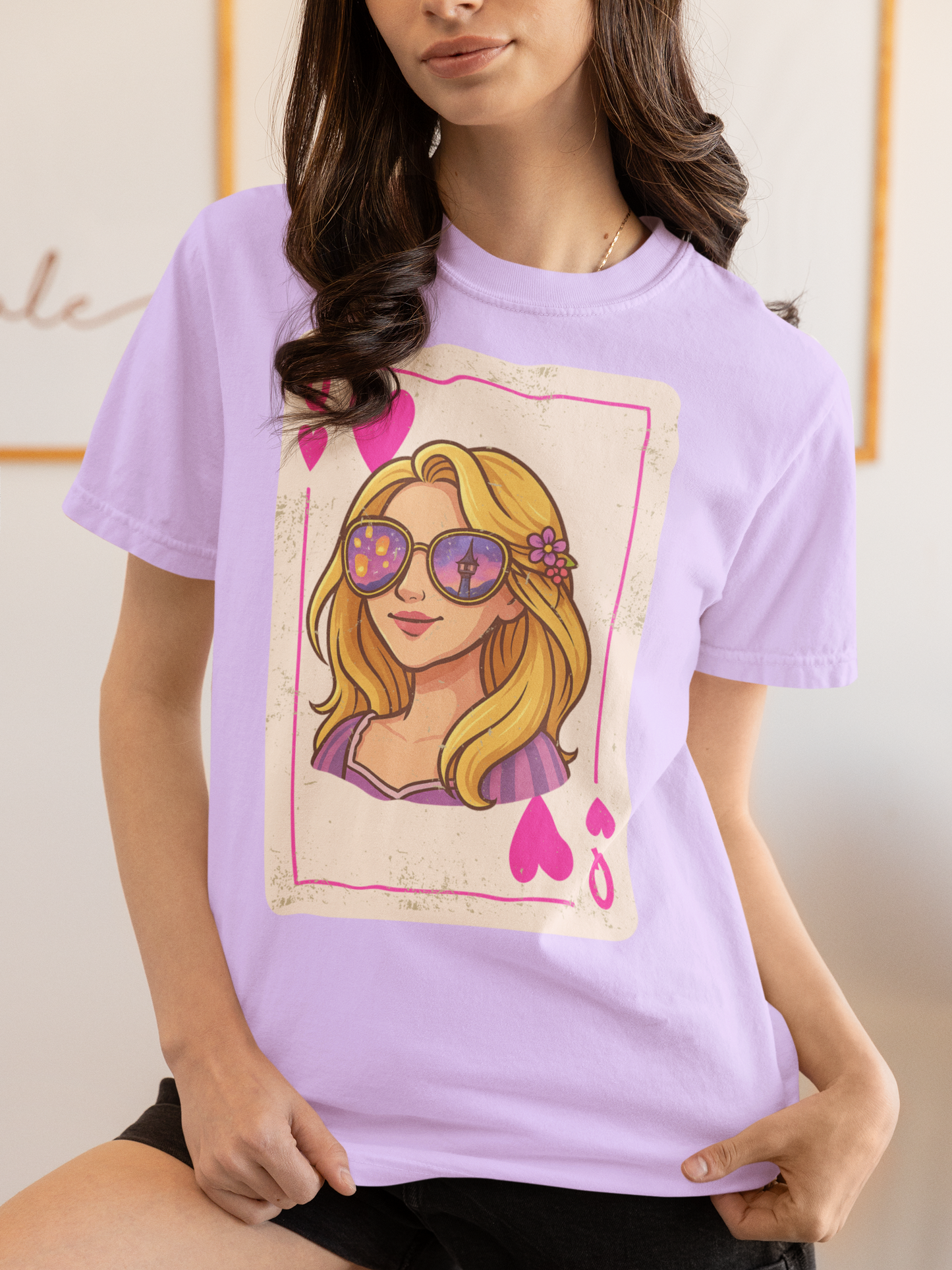 Rapunzel Queen of Hearts Vintage Playing Card Disney Tee