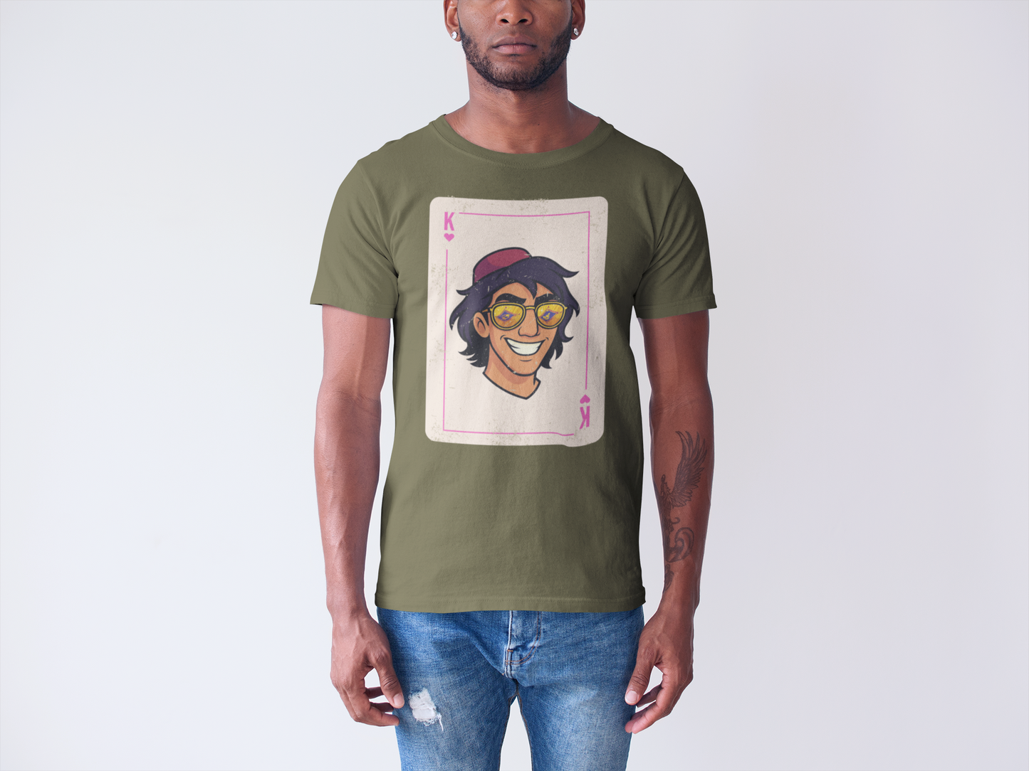 Aladdin King of Hearts Playing Card Vintage Style Disney Tee