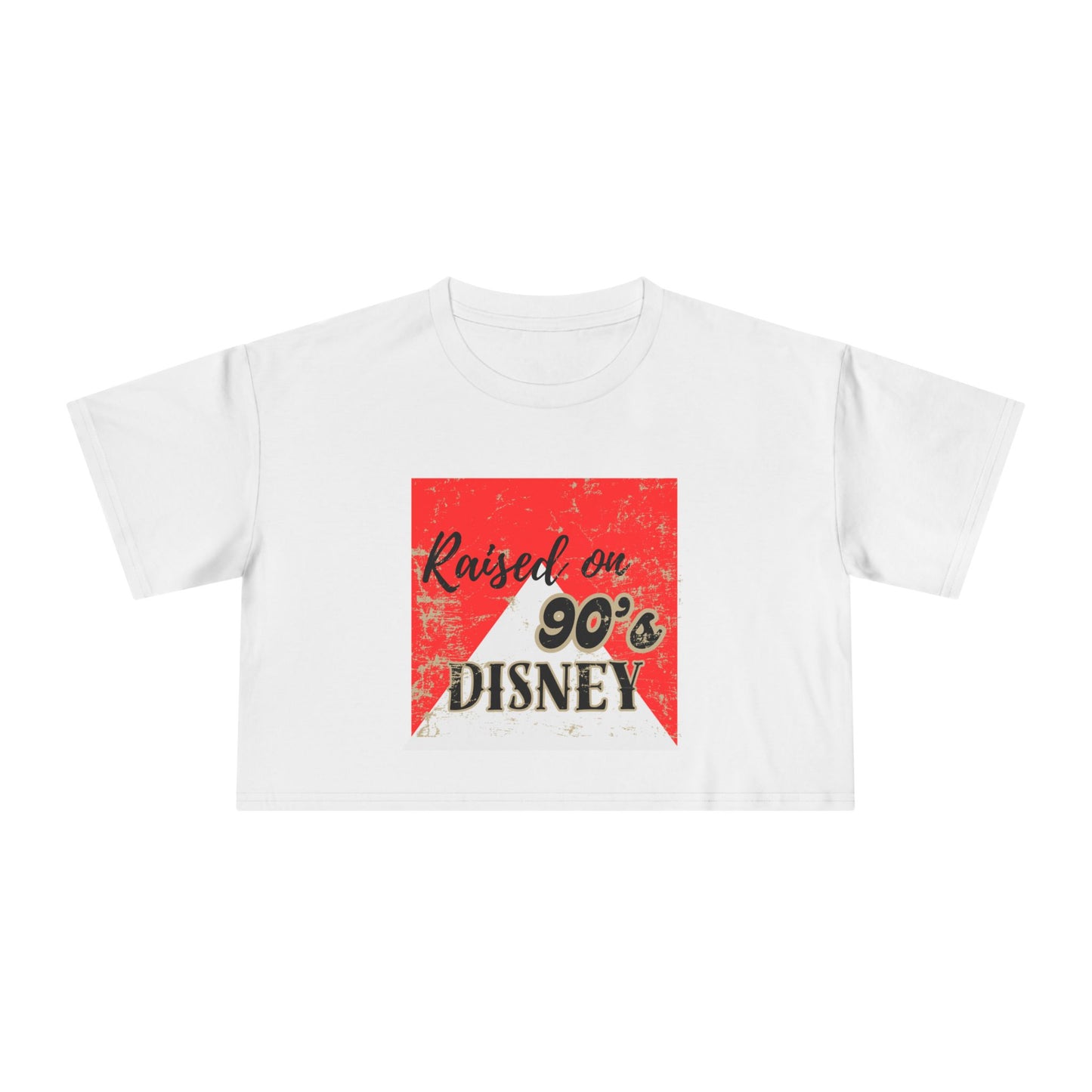 Raised On 90's Disney Women’s Crop Tee - Cute Summer Top