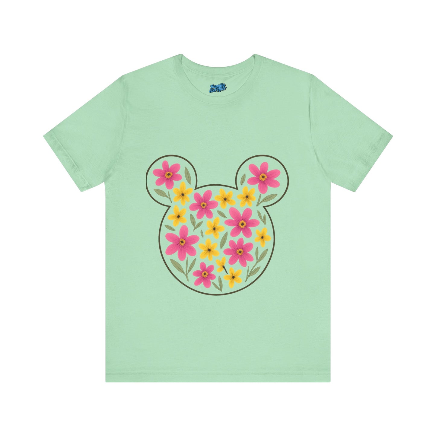 Floral Mickey Mouse Tee, Cute Graphic T-Shirt, Disney Inspired