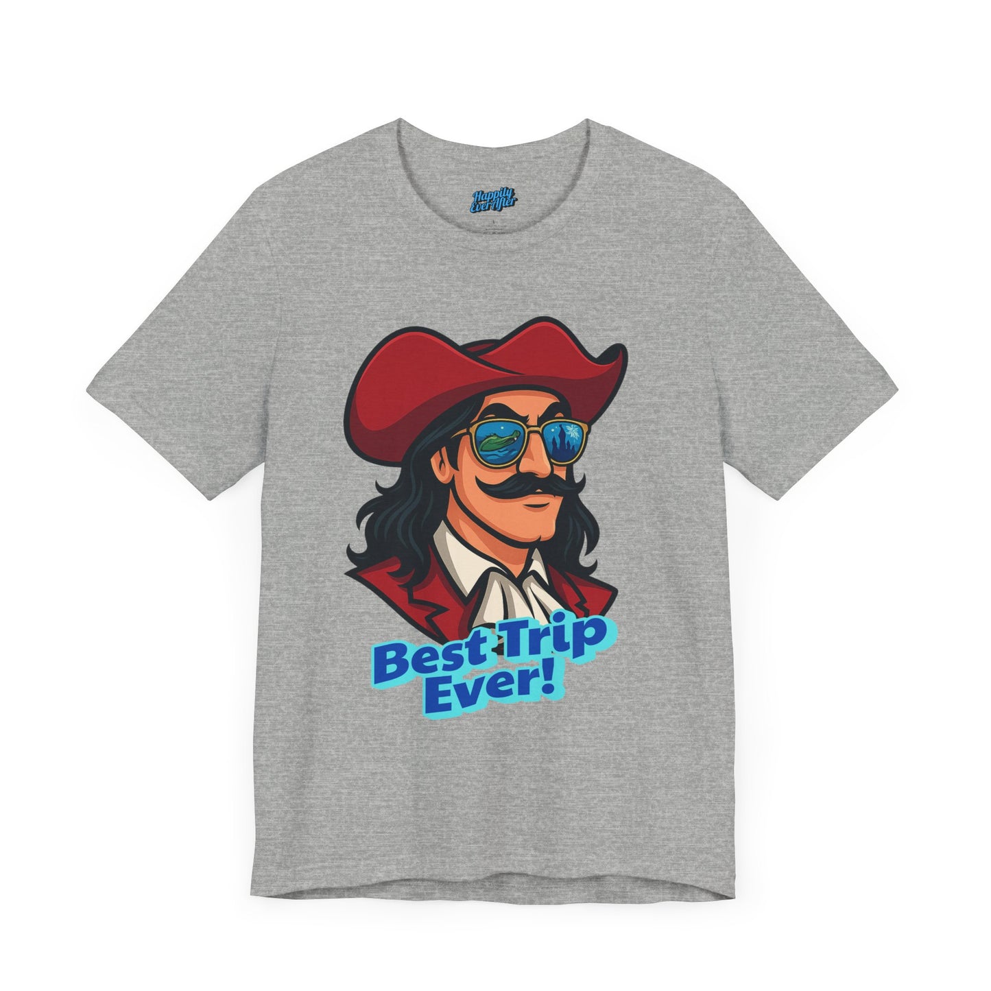 Bella + Canvas Disney T-Shirt Captain Hook Sunglasses Best Trip Ever Collection Disney Tee