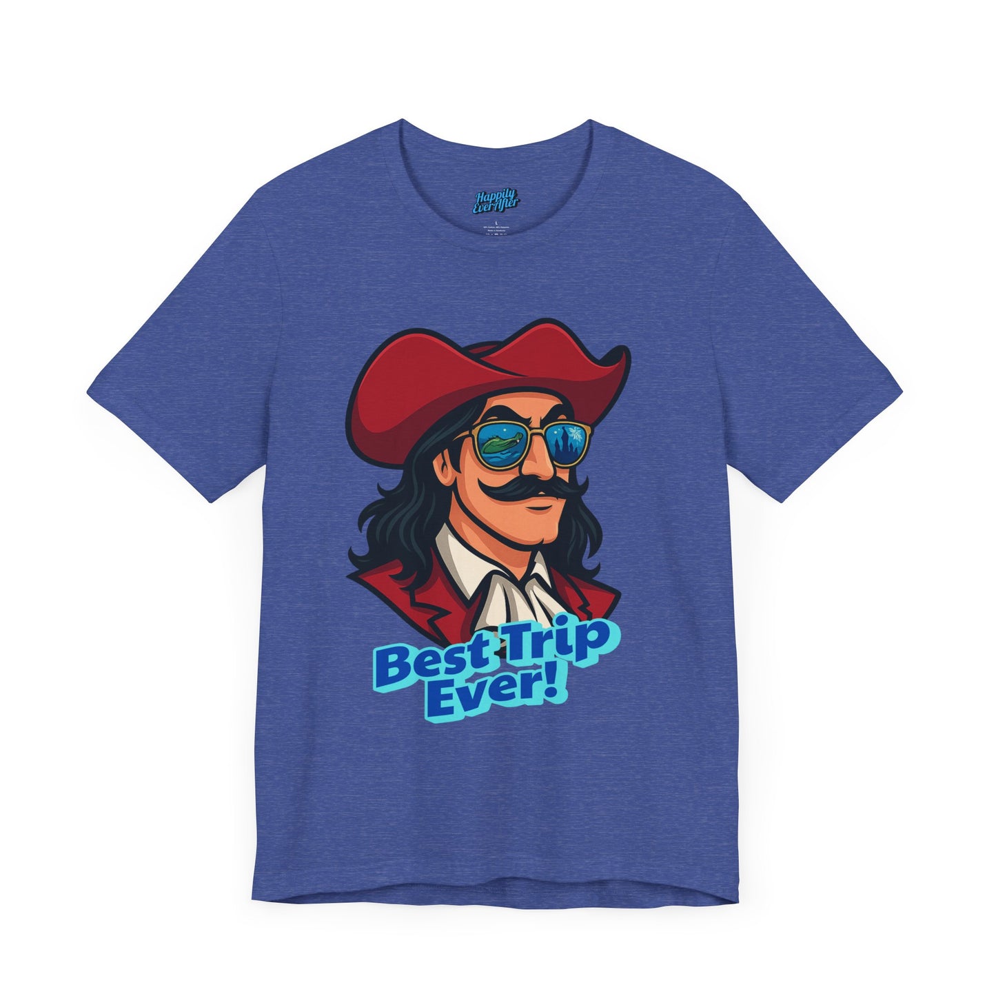 Bella + Canvas Disney T-Shirt Captain Hook Sunglasses Best Trip Ever Collection Disney Tee
