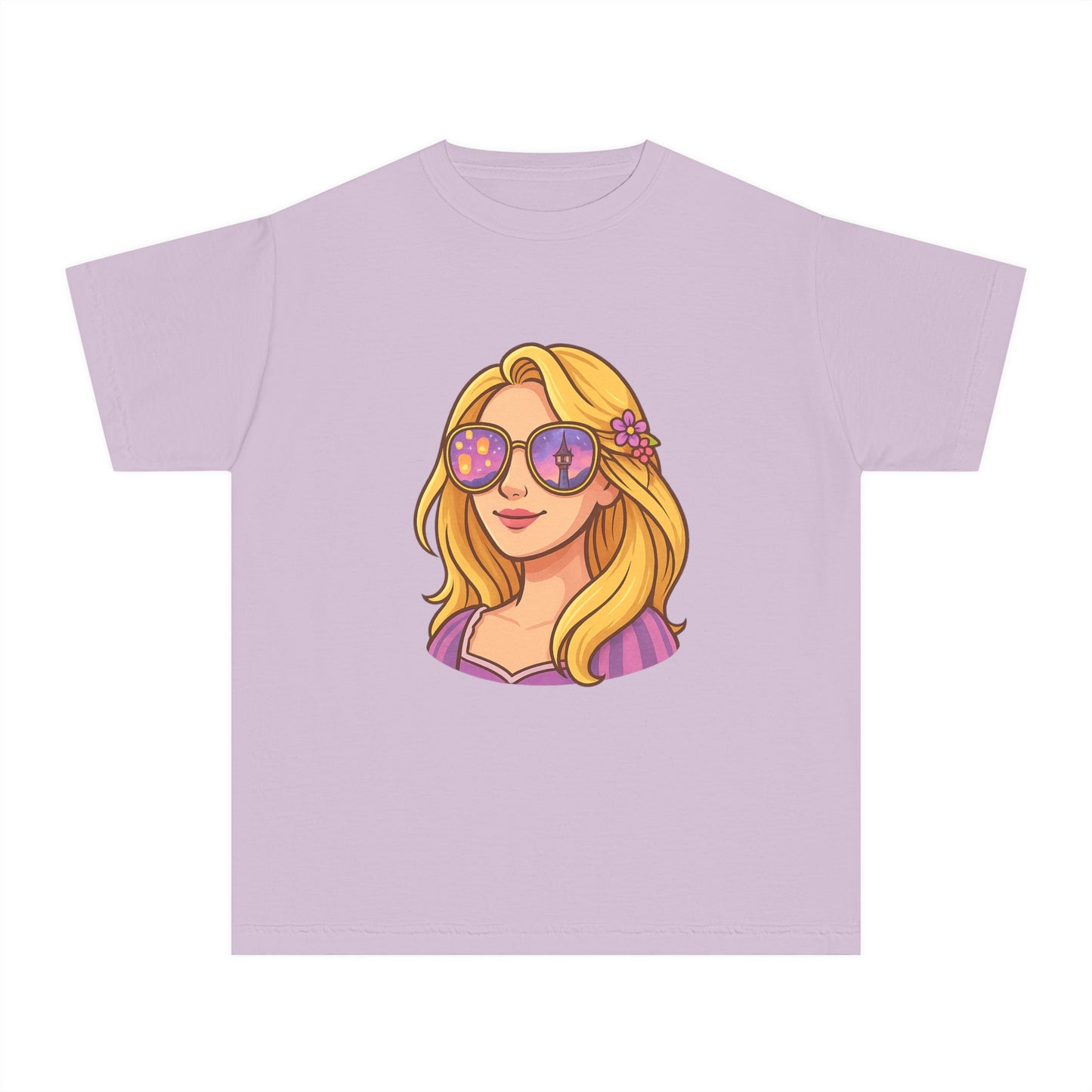 Youth Midweight Tee with Cute Sunglasses Design - Disney Inspired