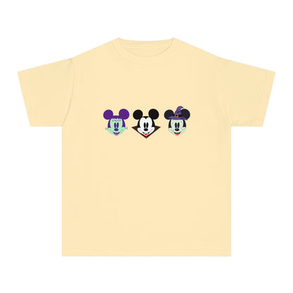 Disney Halloween Tee with Triple the Mickey Mouse Characters- Frankenstein Dracula and Witch