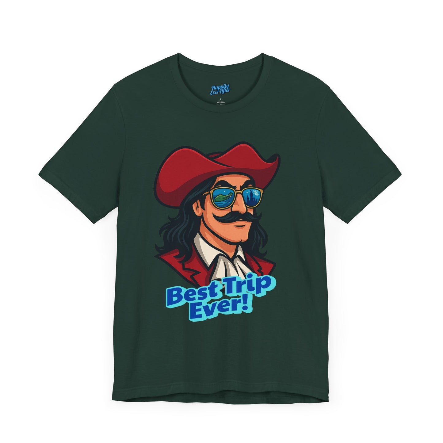 Bella + Canvas Disney T-Shirt Captain Hook Sunglasses Best Trip Ever Collection Disney Tee