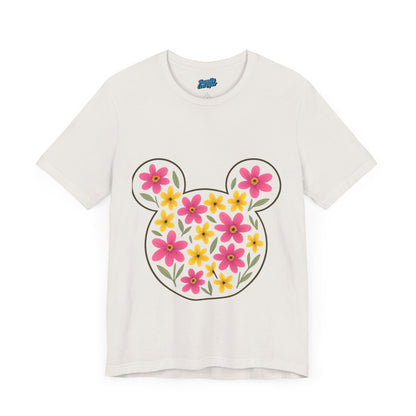 Floral Mickey Mouse Tee, Cute Graphic T-Shirt, Disney Inspired