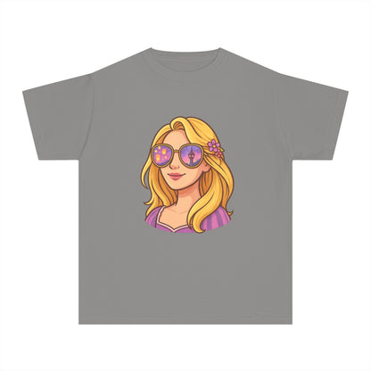 Youth Midweight Tee with Cute Sunglasses Design - Disney Inspired