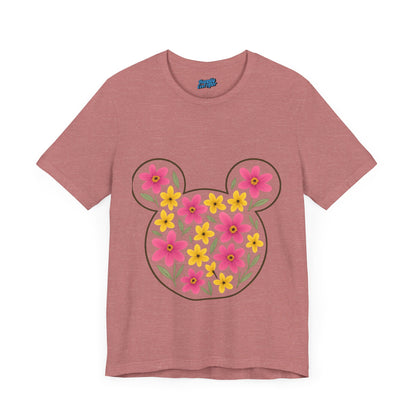 Floral Mickey Mouse Tee, Cute Graphic T-Shirt, Disney Inspired