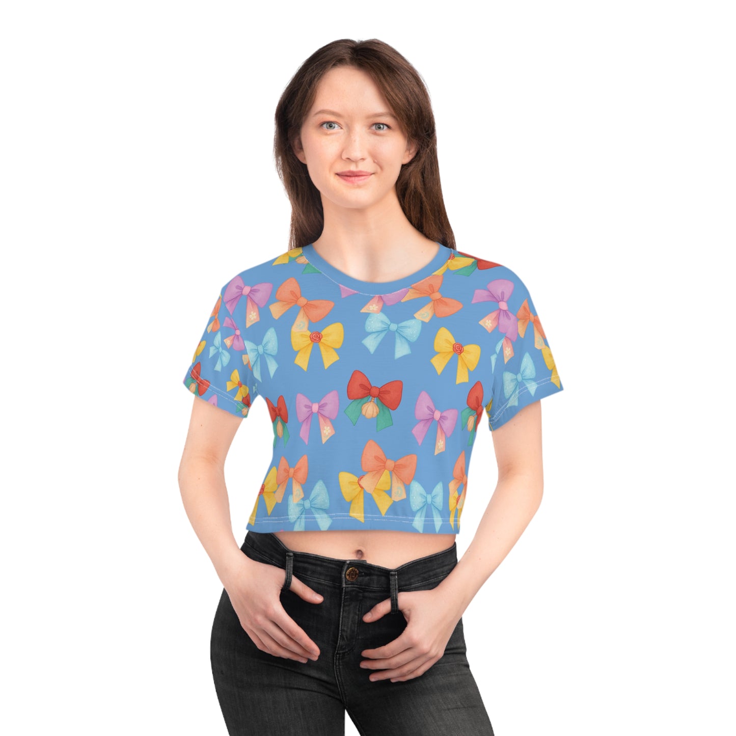 Colorful Bow Crop Tee