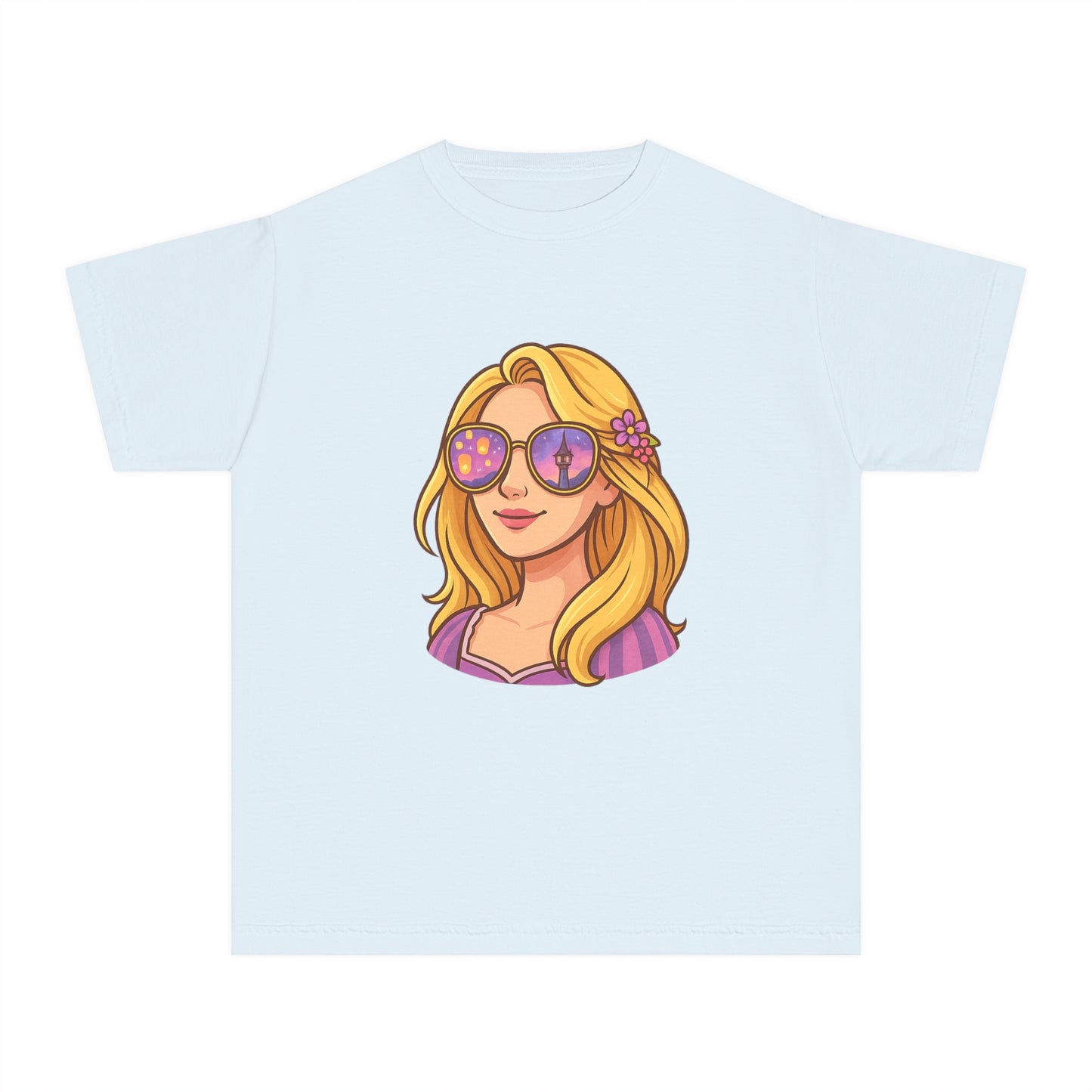 Youth Midweight Tee with Cute Sunglasses Design - Disney Inspired
