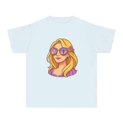 Youth Midweight Tee with Cute Sunglasses Design - Disney Inspired