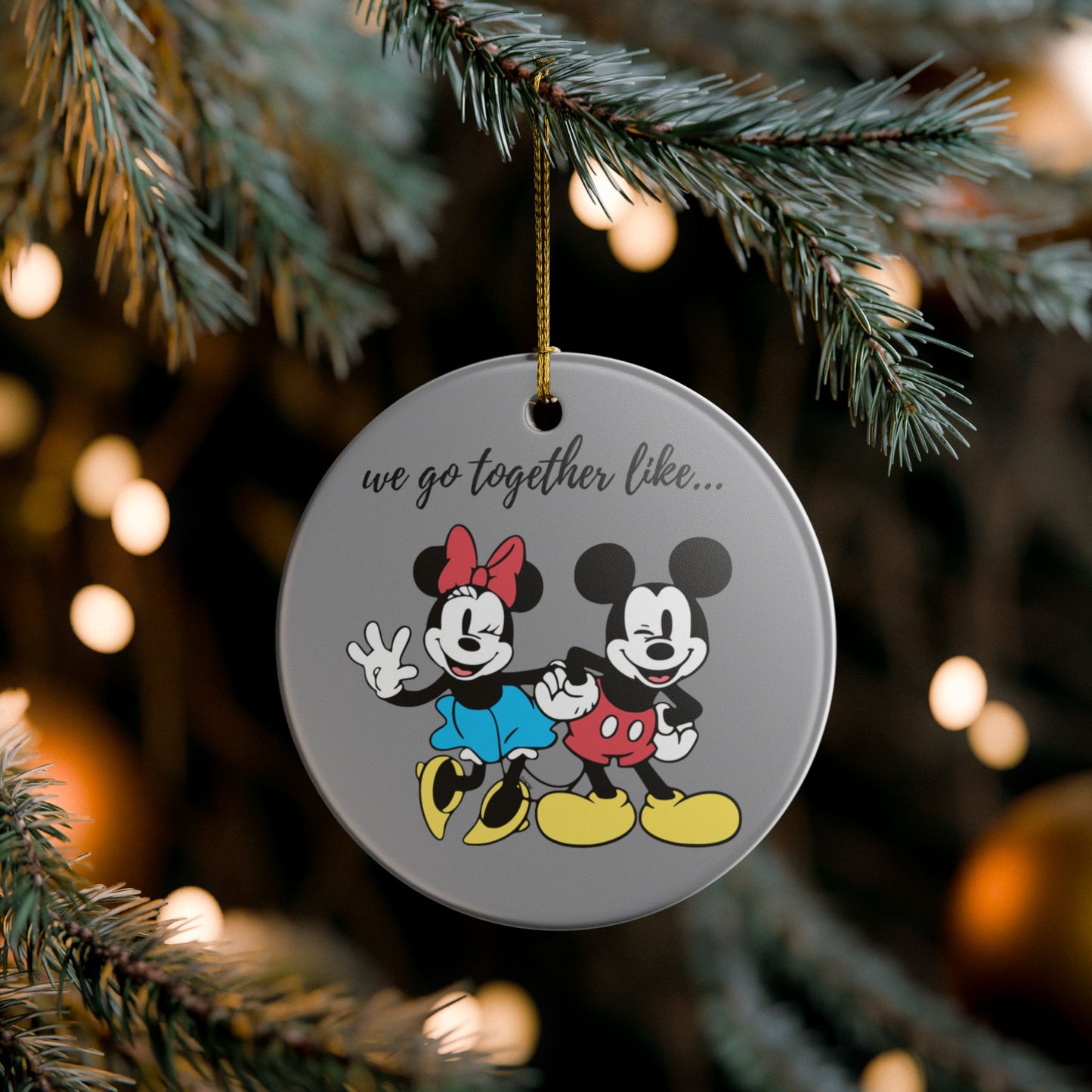 Mickey and Minnie Ceramic Ornament