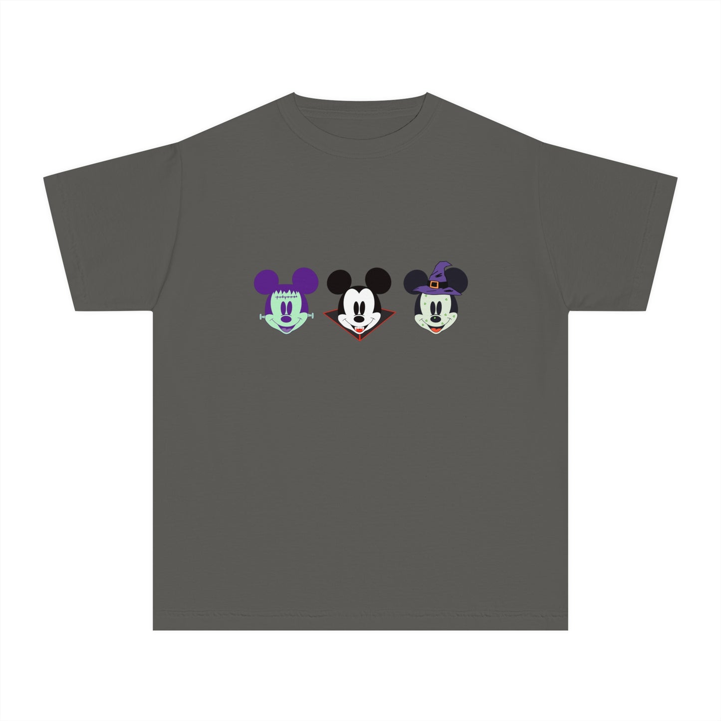 Disney Halloween Tee with Triple the Mickey Mouse Characters- Frankenstein Dracula and Witch