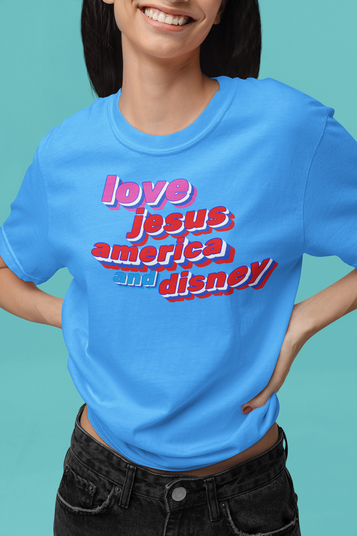 love Jesus America Disney Tee