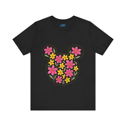 Floral Mickey Mouse Tee, Cute Graphic T-Shirt, Disney Inspired