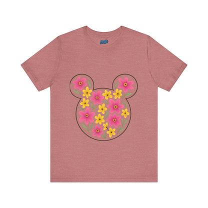Floral Mickey Mouse Tee, Cute Graphic T-Shirt, Disney Inspired