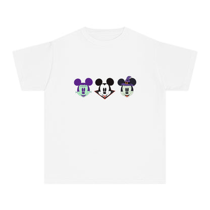 Disney Halloween Tee with Triple the Mickey Mouse Characters- Frankenstein Dracula and Witch