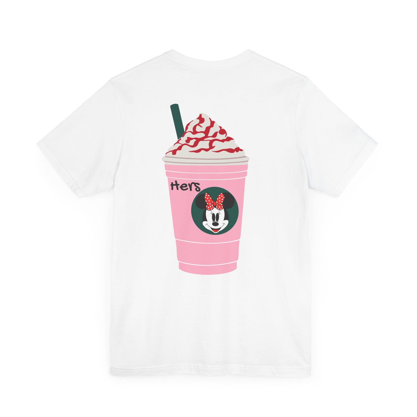 Couples Matching Tee: Hers Pink Starbucks Minnie Mouse Edition